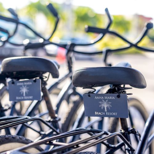 A row of bicycles with tags reading 